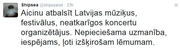 PVN piemērošana biļetēm ietekmēs arī pašus mūziķus, kuri Latvijas situācijā nereti paši ir arī koncertu organizatori!