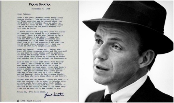 Raksta attēls - Ar talantu ir jādalās! Frenka Sinatras vēstule, kas jāizlasa ikvienam jaunajam mūziķim